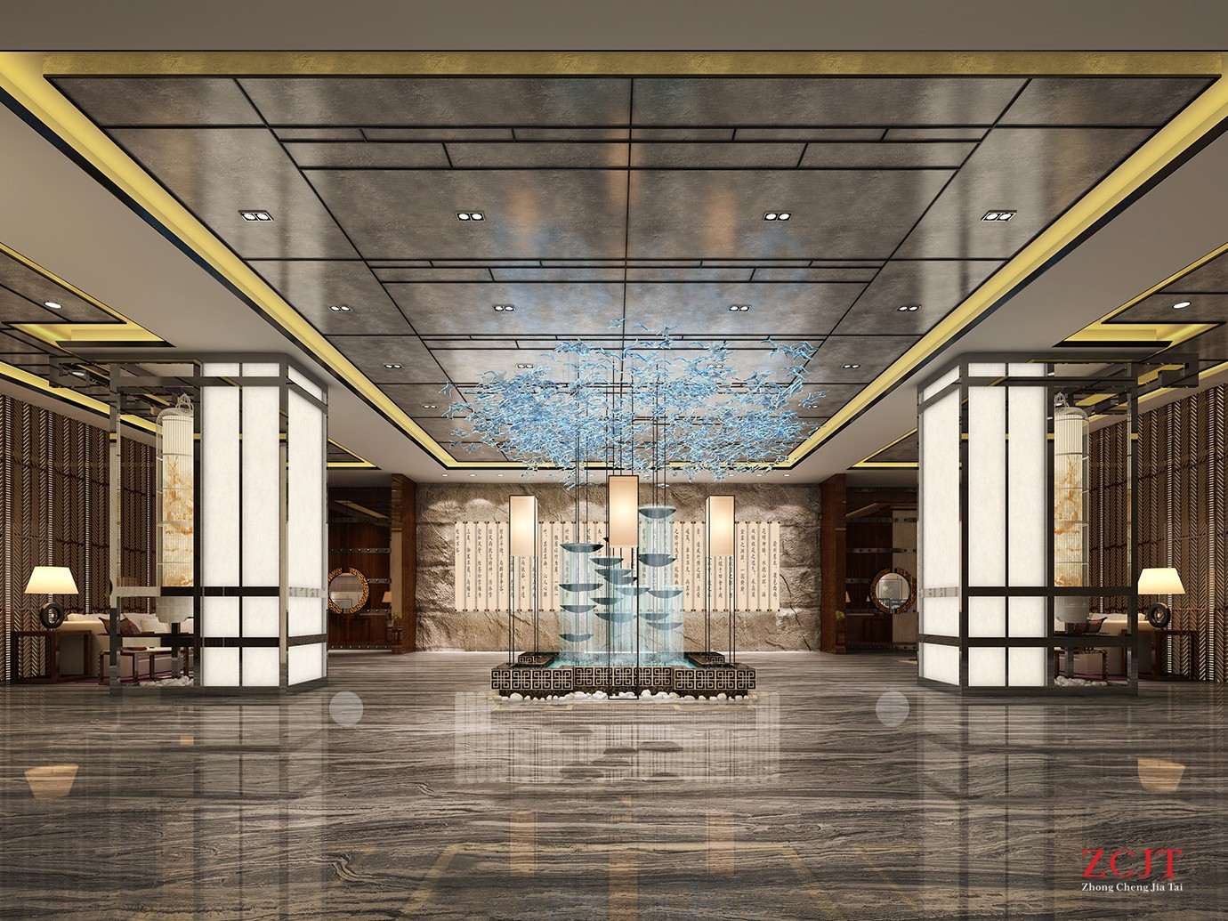 酒店大堂设计、工艺装饰